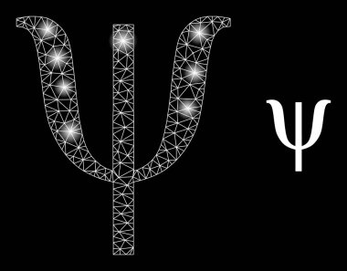 Parlak Web Ağı Psi Yunan Küçük Harf Simgesi Parlak Benekli Simgesi