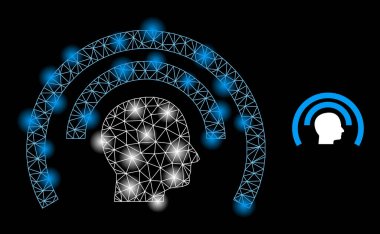 Parlak Web Ağı Psi Işık Benekli Simgeyi Dalgaladı