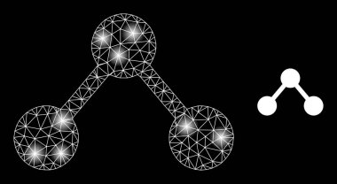 Açık Noktalı Parlak Web Ağı İlişkileri Simgesi