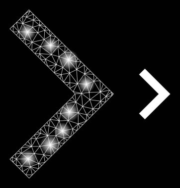 Açık Noktalı Parlak Web Ağı Sağ Yönlendirme Simgesi
