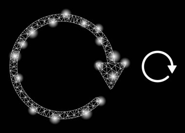 Parlak Web Ağı Döndürme CW Simgesi Parlak Benekli