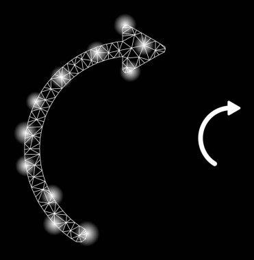 Parlak Web Ağı Parıltılarla Sağ Simgeyi Döndür