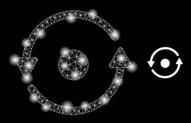 Parlak Web Ağı Döndürme Simgesi ile Parlak Noktalar