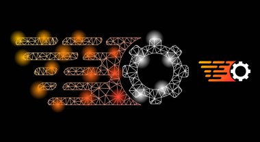 Parlak Web Ağı Rush Gear Simgesi ile Parlak Noktalar