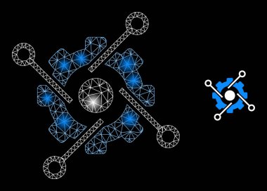 Parlak Web Ağı Akıllı Geliştirme Simgesi Parlak Benekli