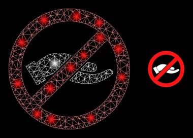 Parlak Web Ağı Parlak Noktalı El Simgesi Sormayı Durdur