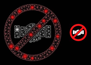 Parlak Web Ağı Işık Noktalı Tokalaşmayı Durdur Simgesi