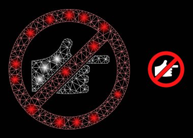 Açık Noktalı Parlak Web Ağ Durdurma İndeksi Parmak Simgesi Simgesi