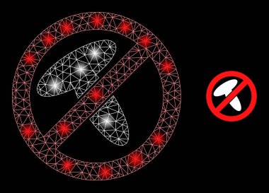 Işıklı Parlak Web Ağı Duraklama Mantar Simgesi Simgesi