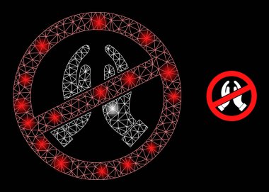 Parlak Web Ağları Dua Etmeyi Durdurun Işıklı El Simgesi