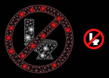 Parlak Web Ağı Parıltılı Tuvalet Simgesini Durdur