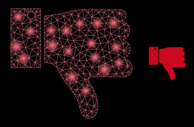 Parlak Web Ağı Parlak Benekli Simge Aşağı Başparmağıyla