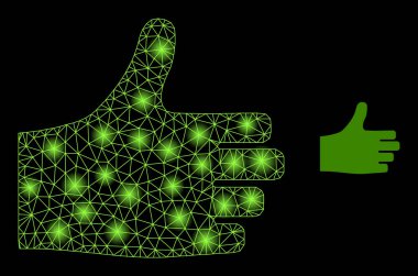 Parlak Web Ağı Işık Noktaları ile Başparmağınla Simgeyi Kaldır