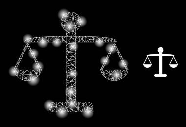 Parlak Web Ağ Ağırlık Dengesi Simgesi Parlak Benekli