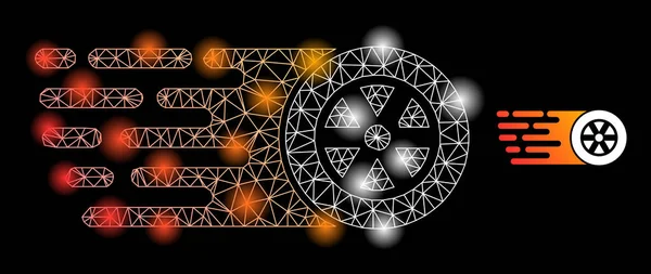 Parlak Ağ Ağı Hızlı Tekerlek Simgesi Parlak Benekli