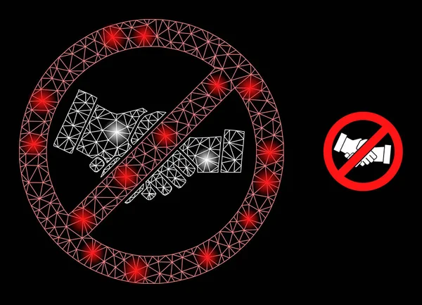 Parlak Web Ağı Durma Tokalaşması Simgesi Parıldıyor