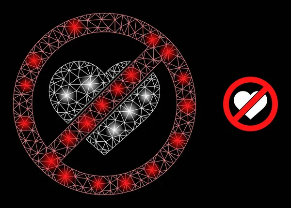 Parlak Web Ağı Parıltılı Aşk Kalbi Simgesini Durdur