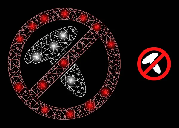 Işıklı Parlak Web Ağı Duraklama Mantar Simgesi Simgesi