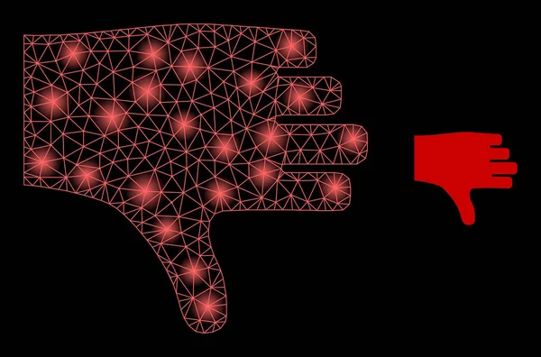 Parlak Ağ Başparmağıyla Parıltılı Simge Aşağı