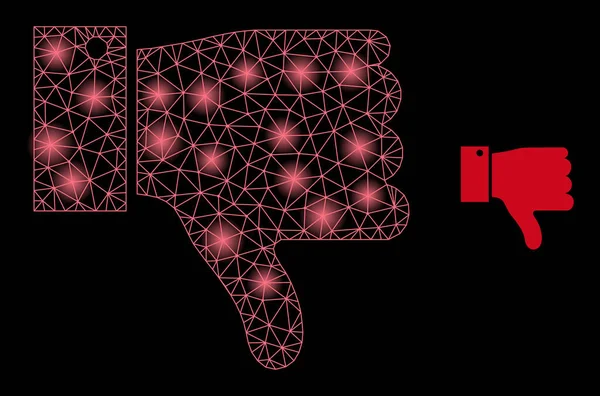 Parlak Web Ağı Parlak Benekli Simge Aşağı Başparmağıyla