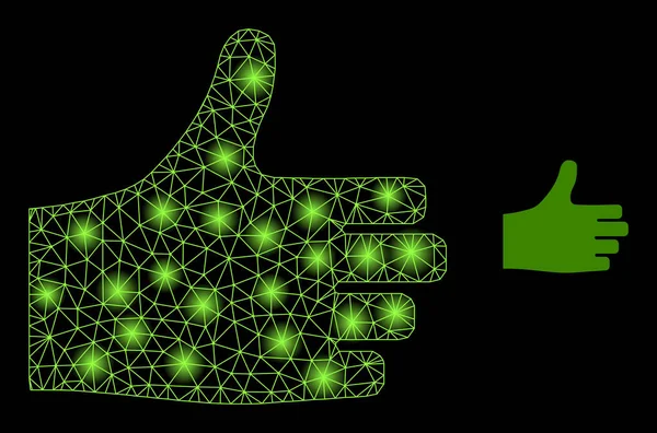 Parlak Web Ağı Işık Noktaları ile Başparmağınla Simgeyi Kaldır