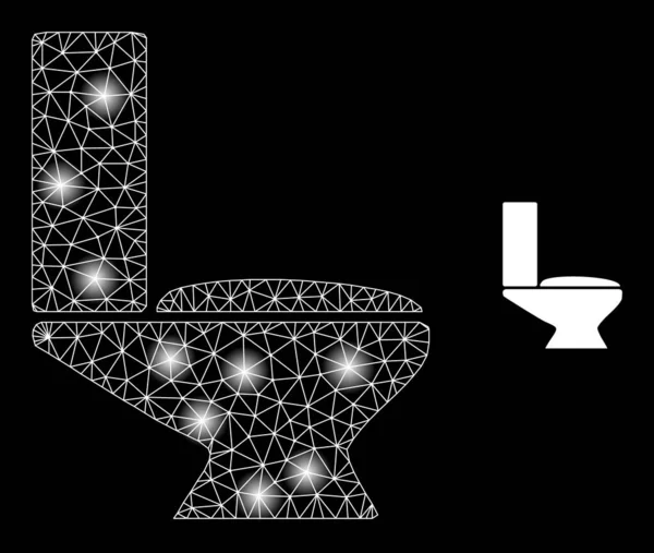 Icono de inodoro de red web brillante con nodos de constelación — Archivo Imágenes Vectoriales