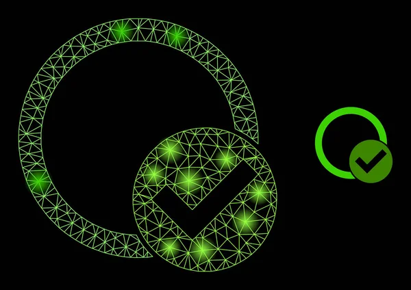 Parlak Web Ağı Doğrulama Çemberi Parlak Benekli Simge Simgesi