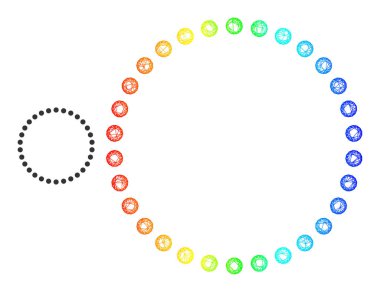 Yumurtadan Çıkan Noktalı Çember Web Ağ Simgesi ve Tayf Gradyanı