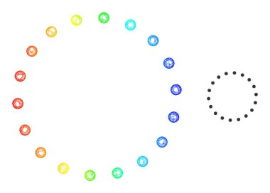 Yumurtadan Çıkan Noktalı Çember Çerçeve Web Ağ Simgesi Gökkuşağı Gradyanı ile