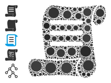 Belge Yuvarlama Simgesi - Coronavirus Mozaiği ve Ek Simgeler