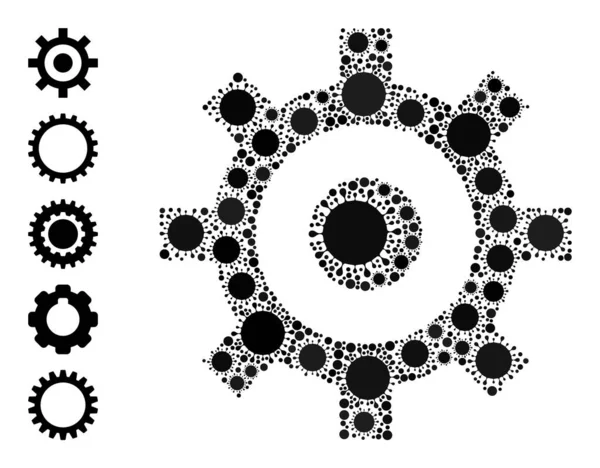 Cog Icon - Bacteriumsamenstelling en meer pictogrammen — Stockvector