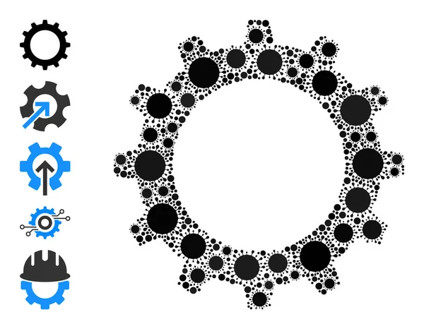 Cogwheel Icon - Pandemische collage en soortgelijke pictogrammen — Stockvector