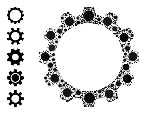 Icône roue dentelle - Collage de bactéries et plus d'icônes — Image vectorielle