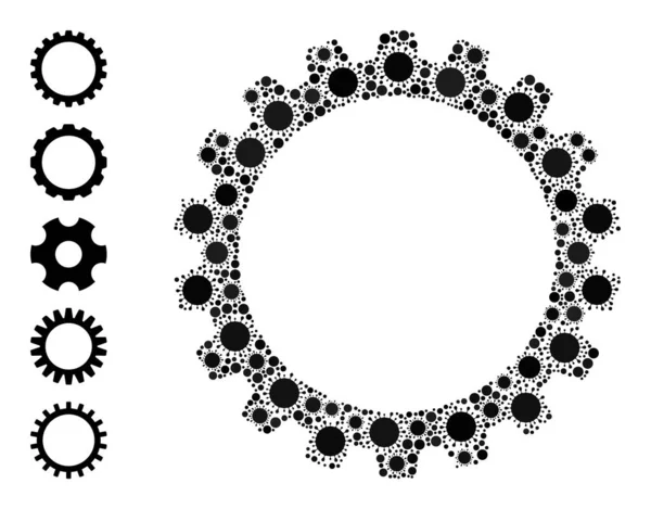 Icône roue dentelle - Mosaïque pandémique et autres icônes — Image vectorielle