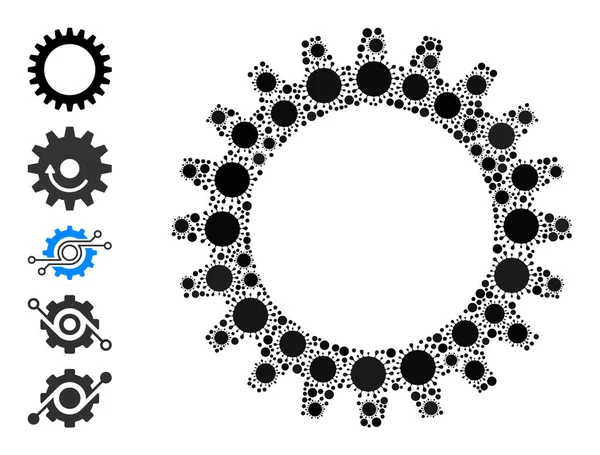 Cogwheel Icon - Mosaico viral e iconos similares — Vector de stock