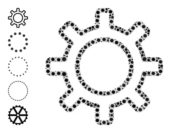 Icône Contour Gear - Composition pandémique et icônes similaires — Image vectorielle