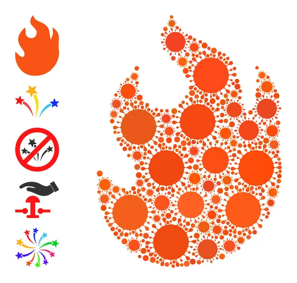 Fire Icon - Coronavirus Composition And Additional Icons — Stockvektor