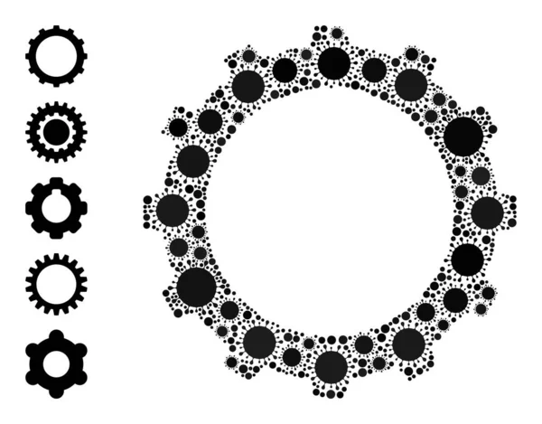 Gear Simgesi - Salgın Bileşimi ve Diğer Simgeler — Stok Vektör