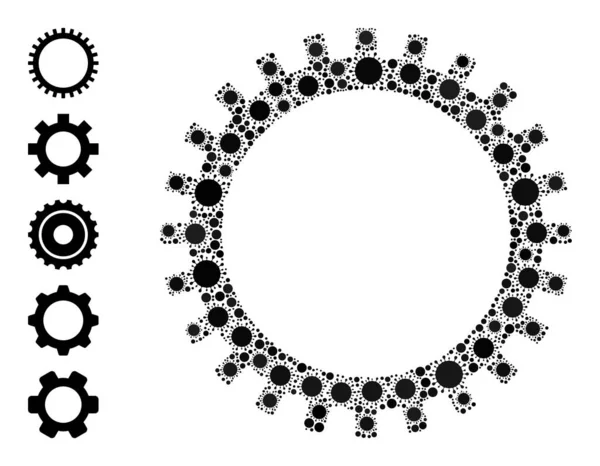 Icône d'engrenage - Composition de l'infection et icônes similaires — Image vectorielle