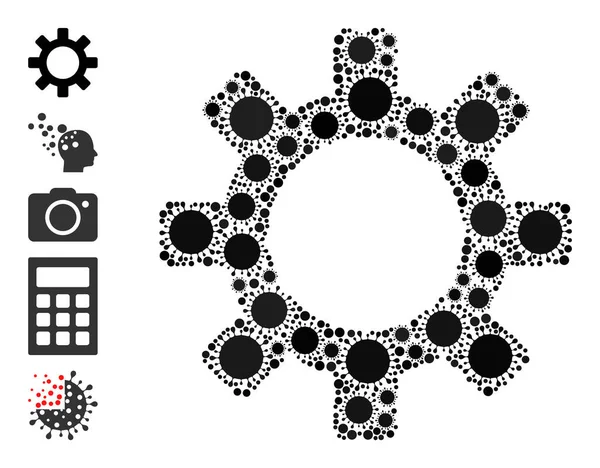 Gearwheel Icon - besmettelijke samenstelling en andere pictogrammen — Stockvector