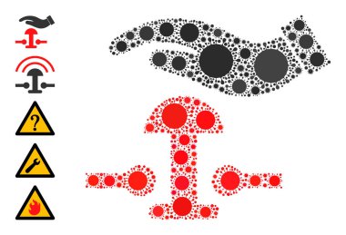 Alarm Düğmesi Simgesi - Virüs Kolajı ve Ek Simgelere Bas