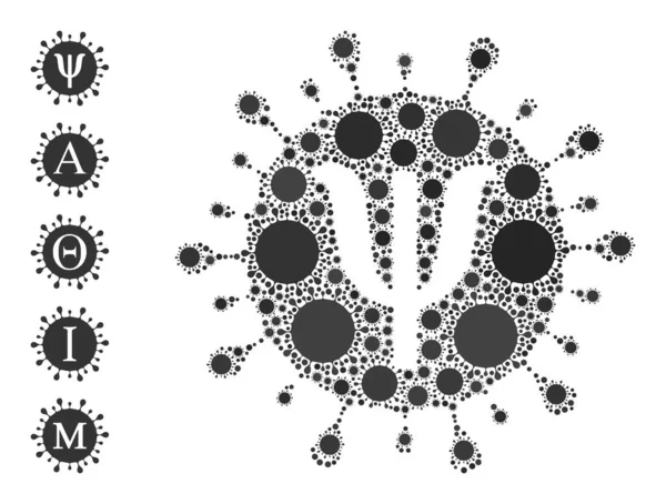 Psi virus stam pictogram - Bacilla Mozaïek en extra pictogrammen — Stockvector