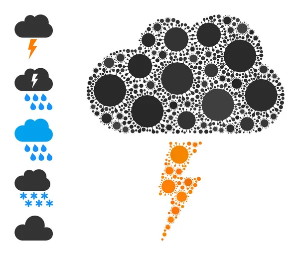 Icono de nube de tormenta eléctrica - Composición de Bacilla y más iconos — Vector de stock