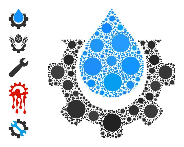 Ikona produkcji wody - Skład bakterii i podobne ikony — Wektor stockowy