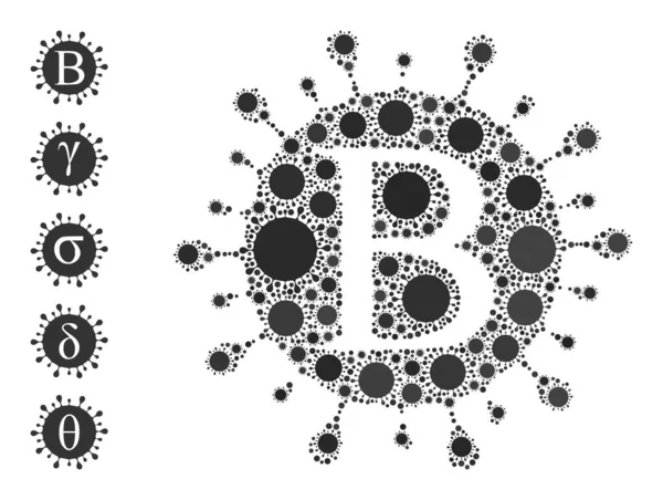 Beta Coronavirus Ikon - Contagious Composition och andra ikoner — Stock vektor