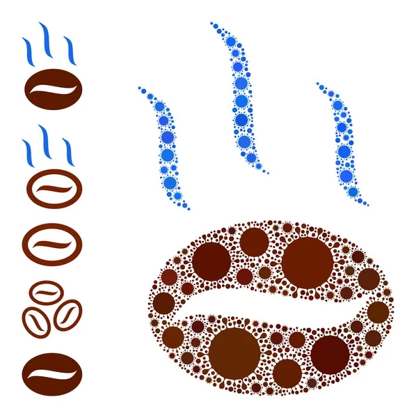 Kaffee-Aroma-Ikone - Ansteckende Komposition und zusätzliche Symbole — Stockvektor