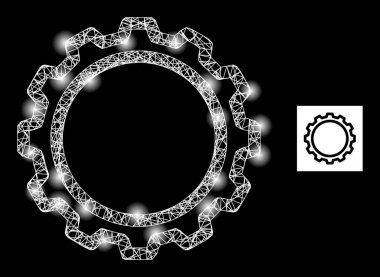 Parlak Net Contour Glare Benekli Gereç Ağ Simgesi