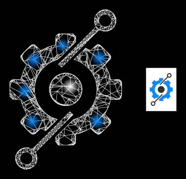 Parlak Ağ Kontrol Merkezi Parlak Benekli İğ Simgesi