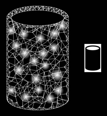 Parlak Yumurtadan Çıkan Silindir Ağ Simgesi Parlak Noktalı