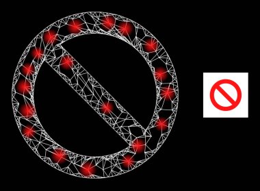 Açık Noktalı Parlak Ağ Yasak Ağ Simgesi